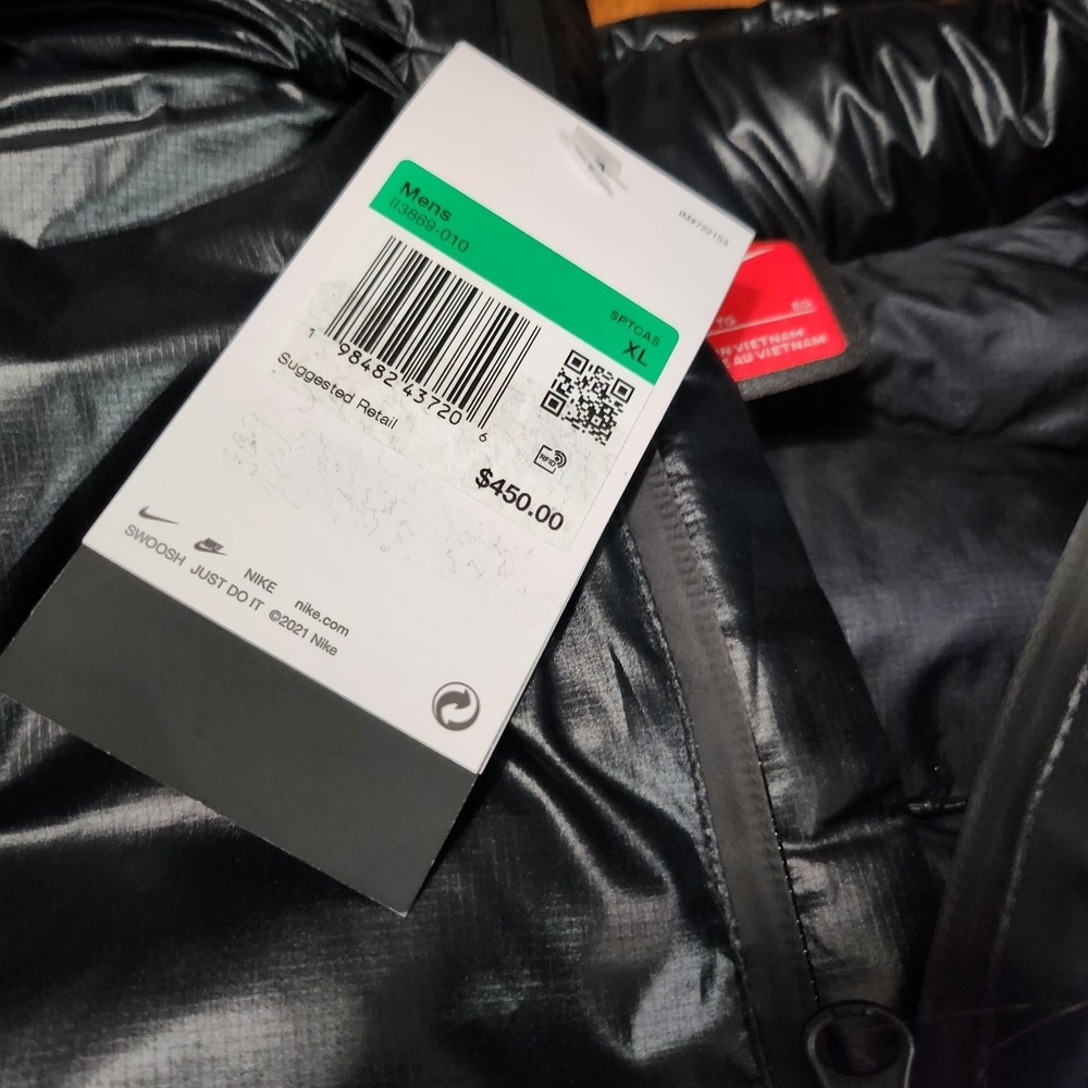 Mens Size XL Nike Bubble Jacket Tech Hooded Loose Fit Full Zip Black II3869-010 - Picture 6 of 8